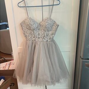 Dancing Queen Glittering Silver Formal Dress